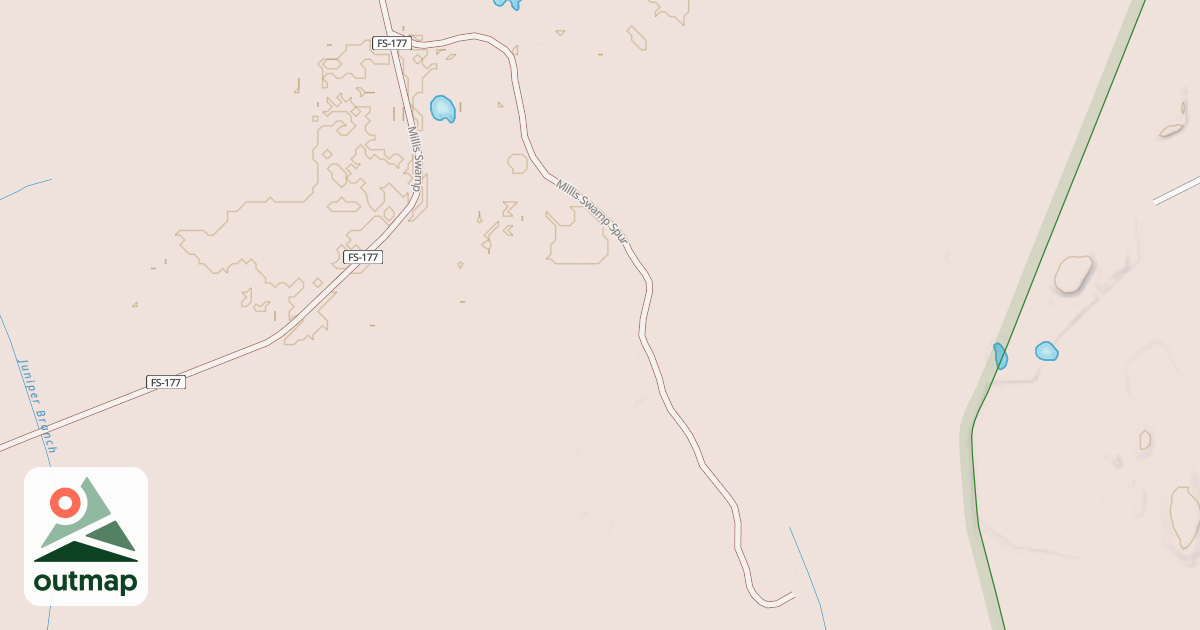 Map of MILLIS SWAMP SPUR