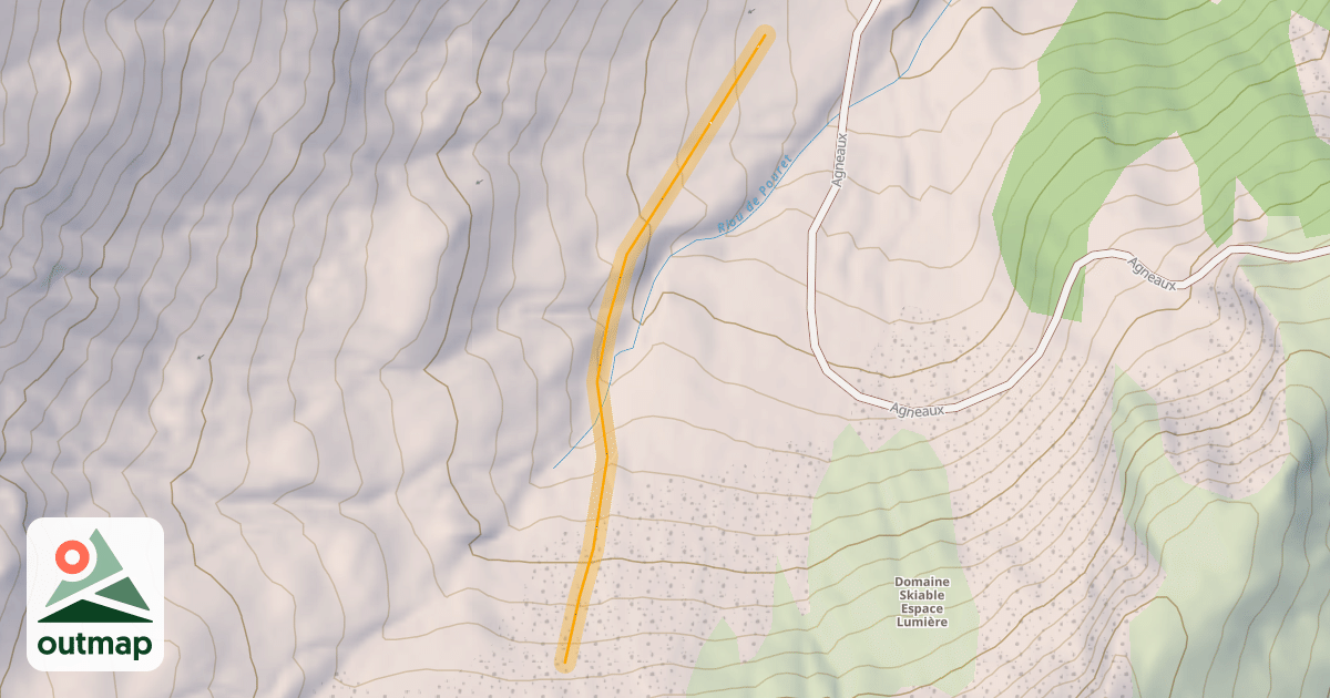 Map of Pouret Hors Piste