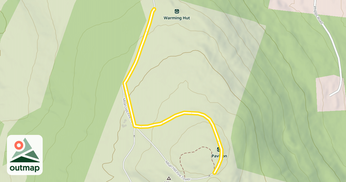 Map of Milan Hill Fire Tower