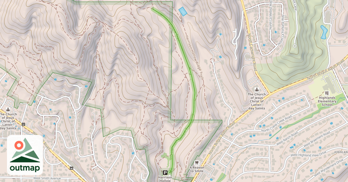 Map of Harrison Hollow Trail