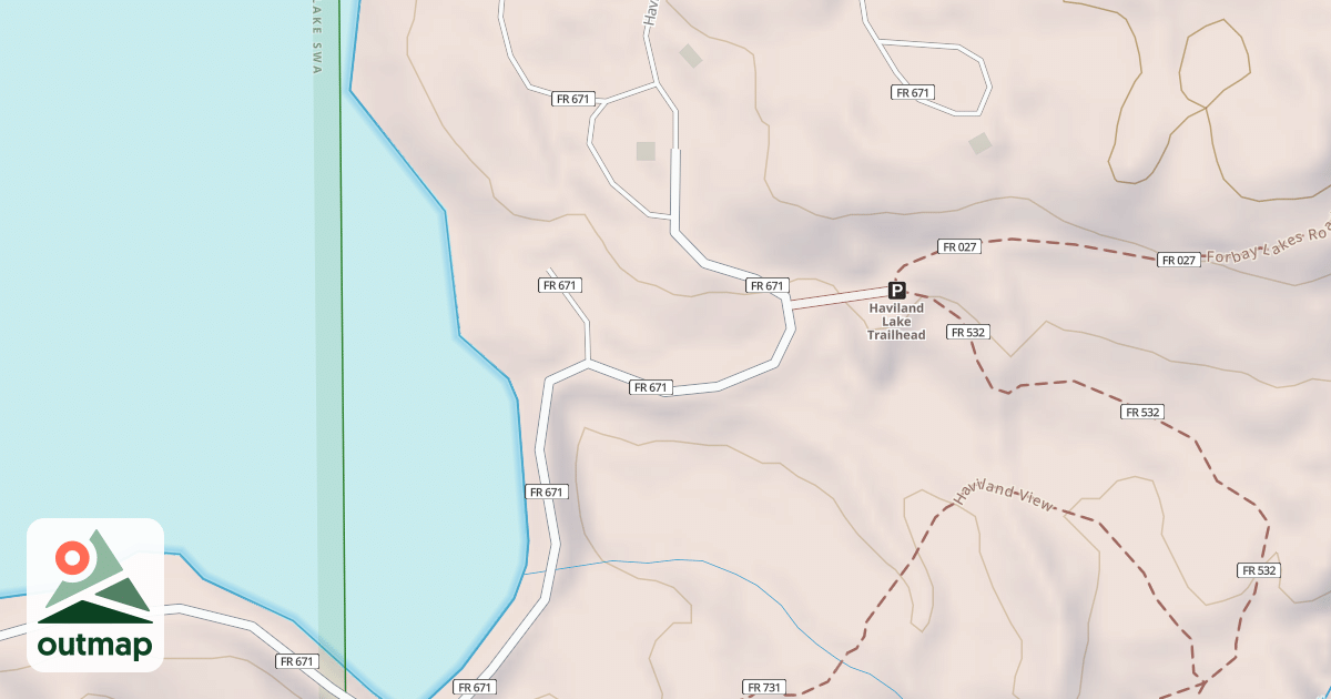 Map of HAVILAND LAKE