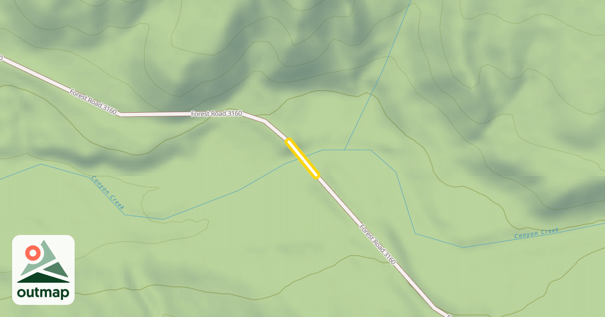 Map of Forest Road 3160