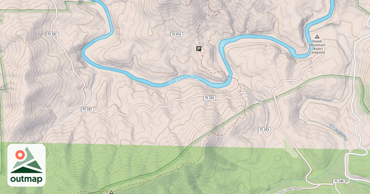 Map of TOCCOA RIVER