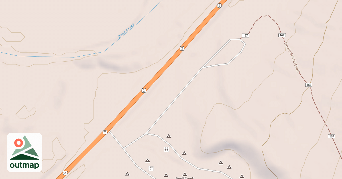 Map of DEVIL CREEK TRAILHEAD
