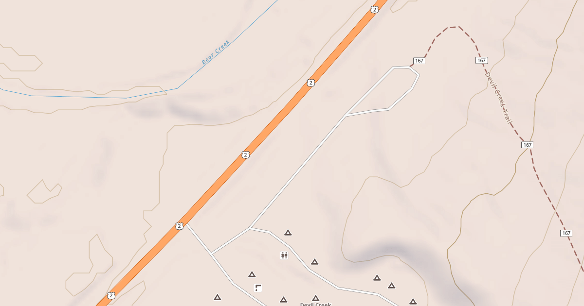 Map preview of DEVIL CREEK TRAILHEAD