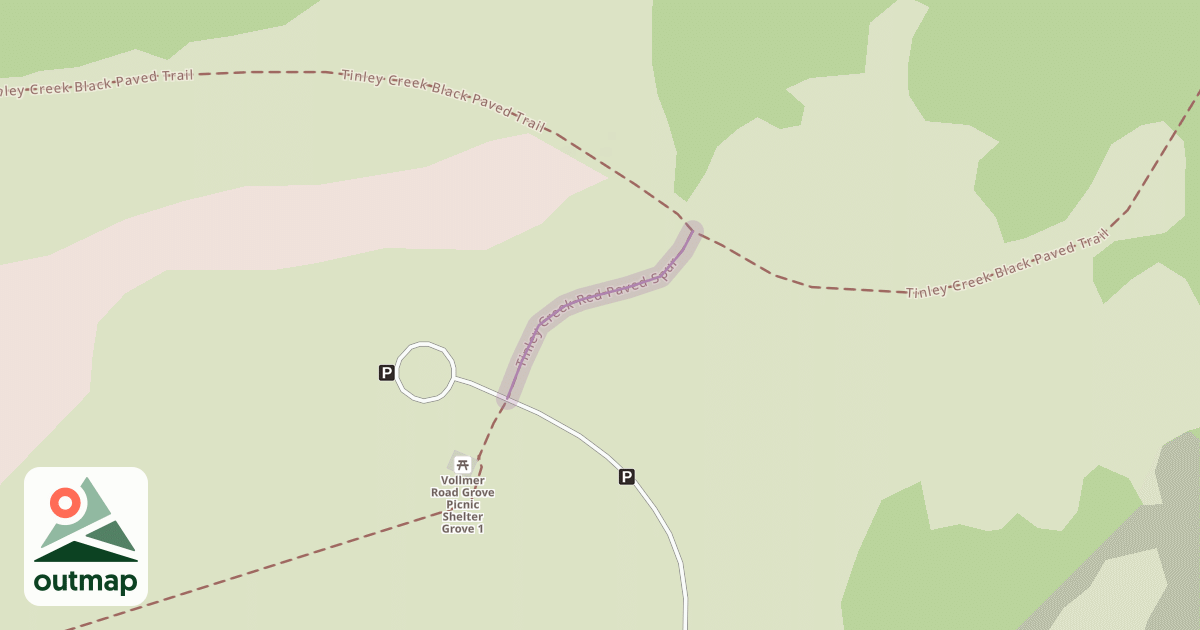 Map of Tinley Creek Red Paved Spur