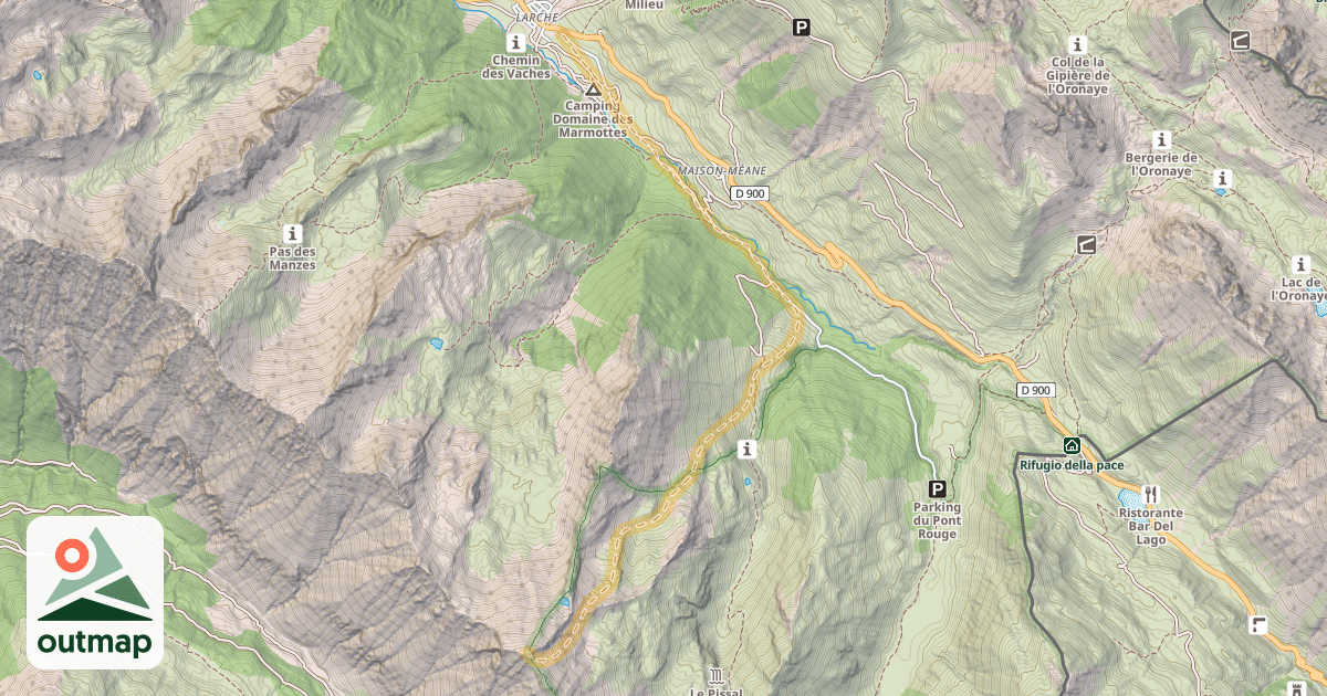Map of Tête de Fer — Larche