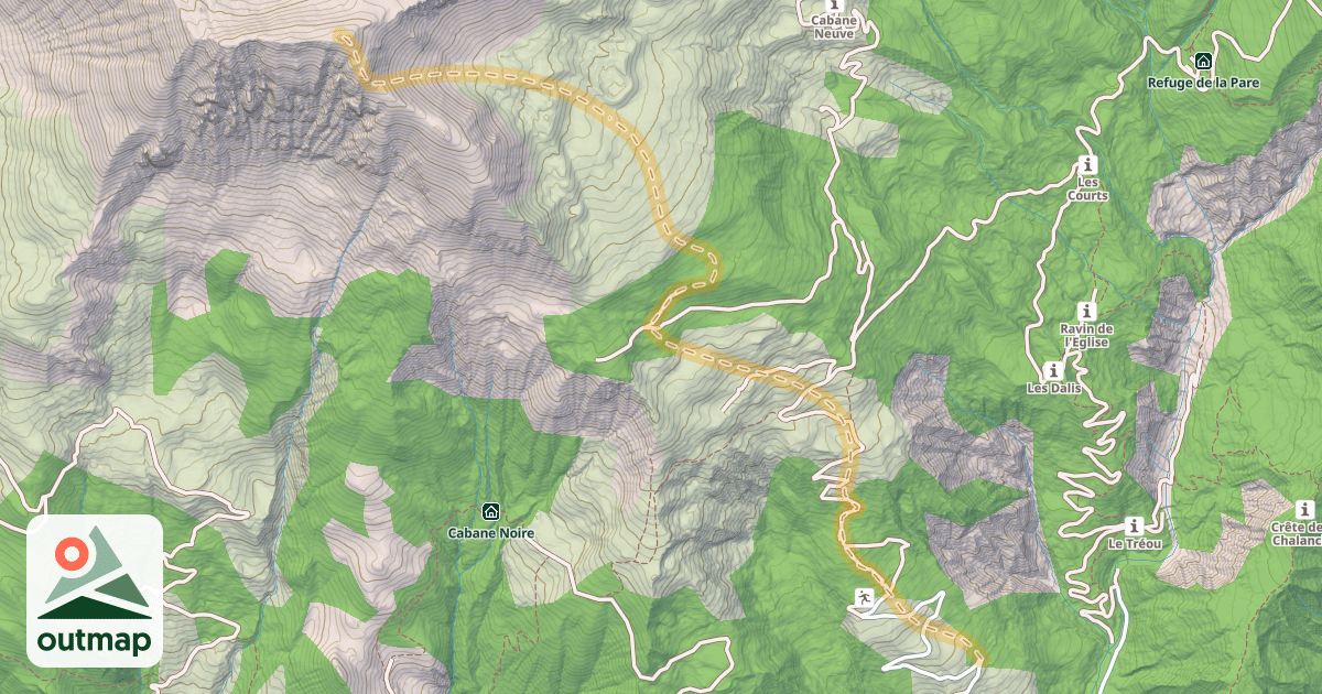 Map of Les Plastres — Tato