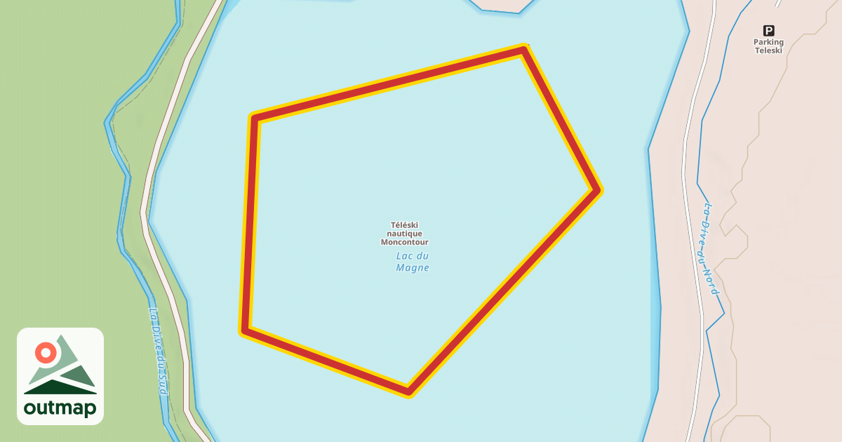 Map of Téléski nautique Moncontour