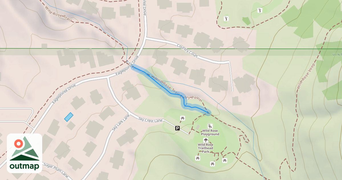 Map of Wild Rose Trail Entry Point