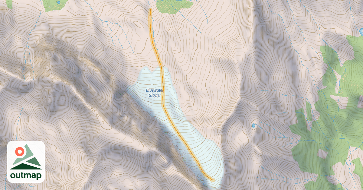 Map of Bluewater Glacier