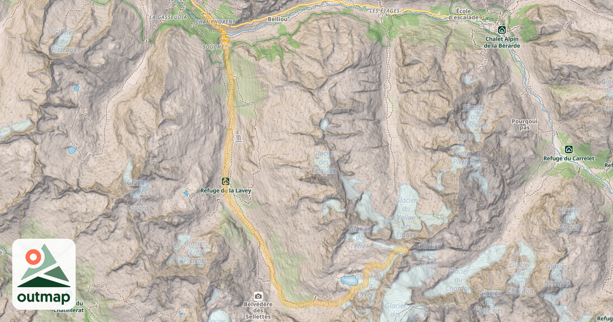 Map of Col de la Lavey — Champhorent