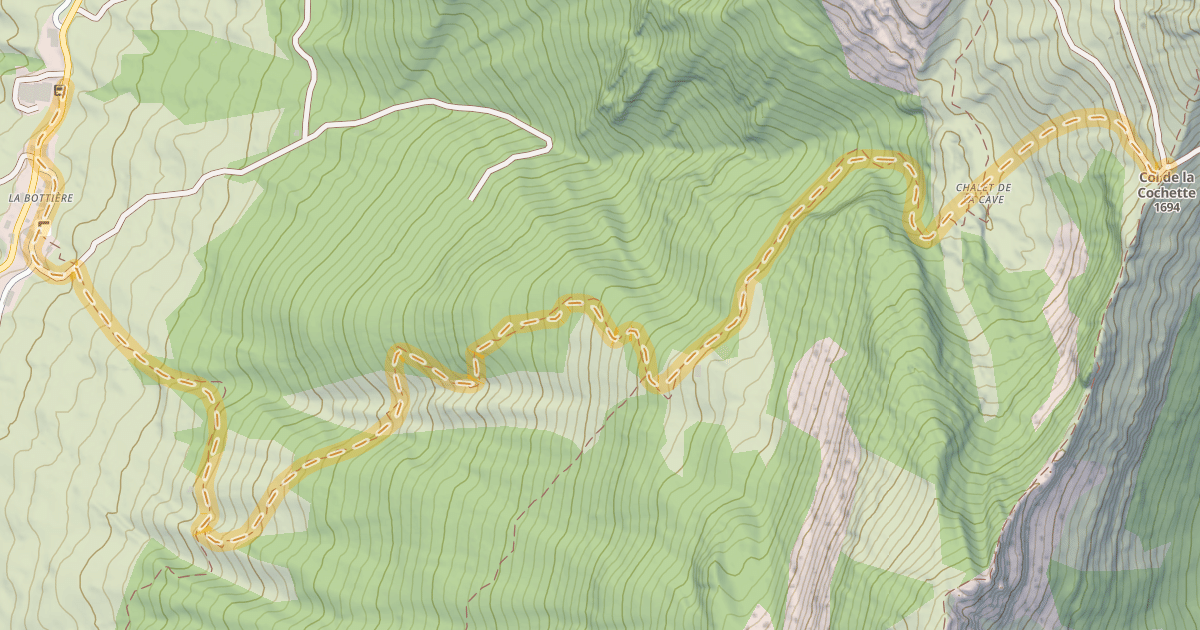 Map preview of Col de la Cochette — Arvey