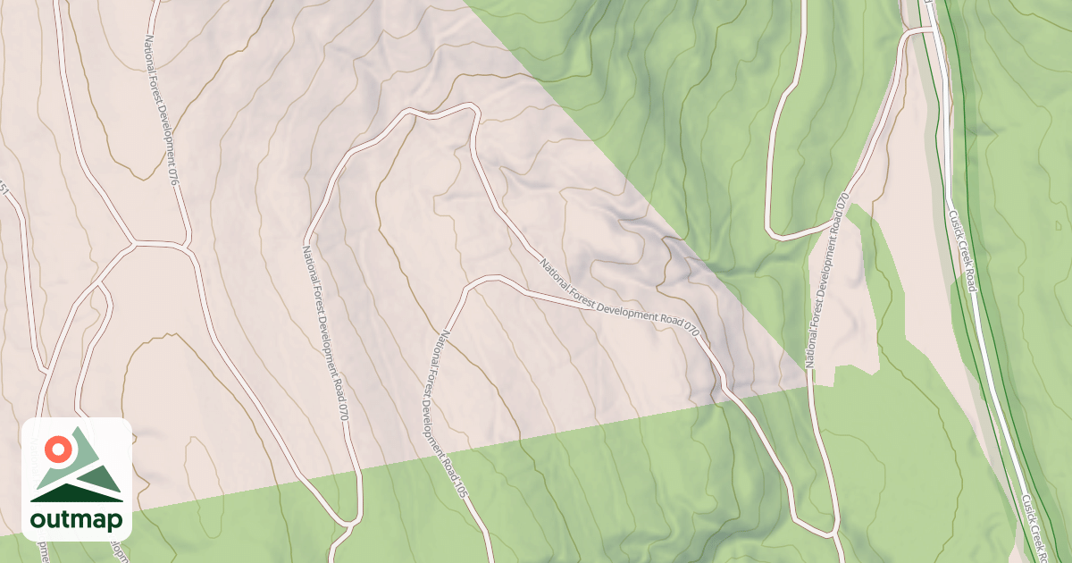 Map of CUSICK CREEK AREA
