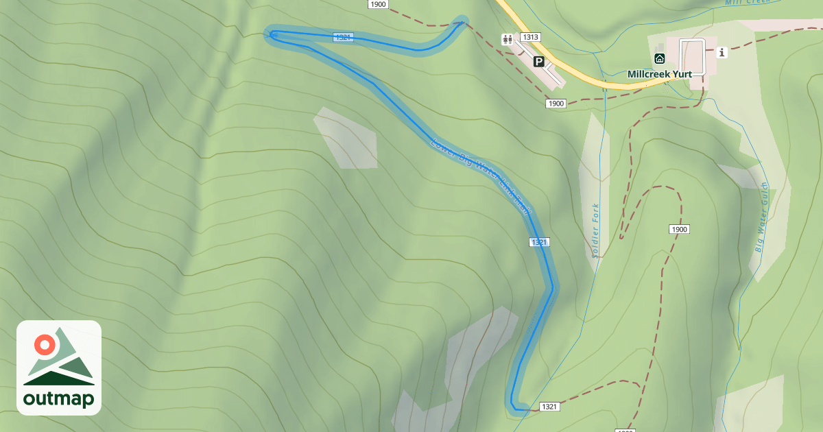 Map of Lower Big Water Link Trail