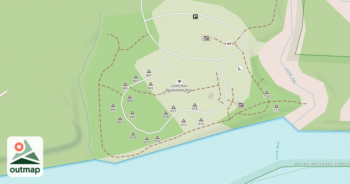 Map of ARD LEITH RUN CAMPING LOOP