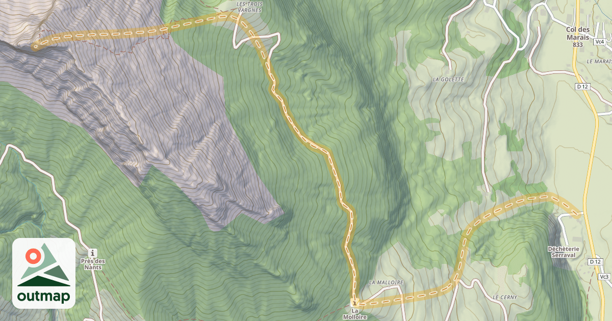 Map of L'Aiguille — Col du Marais