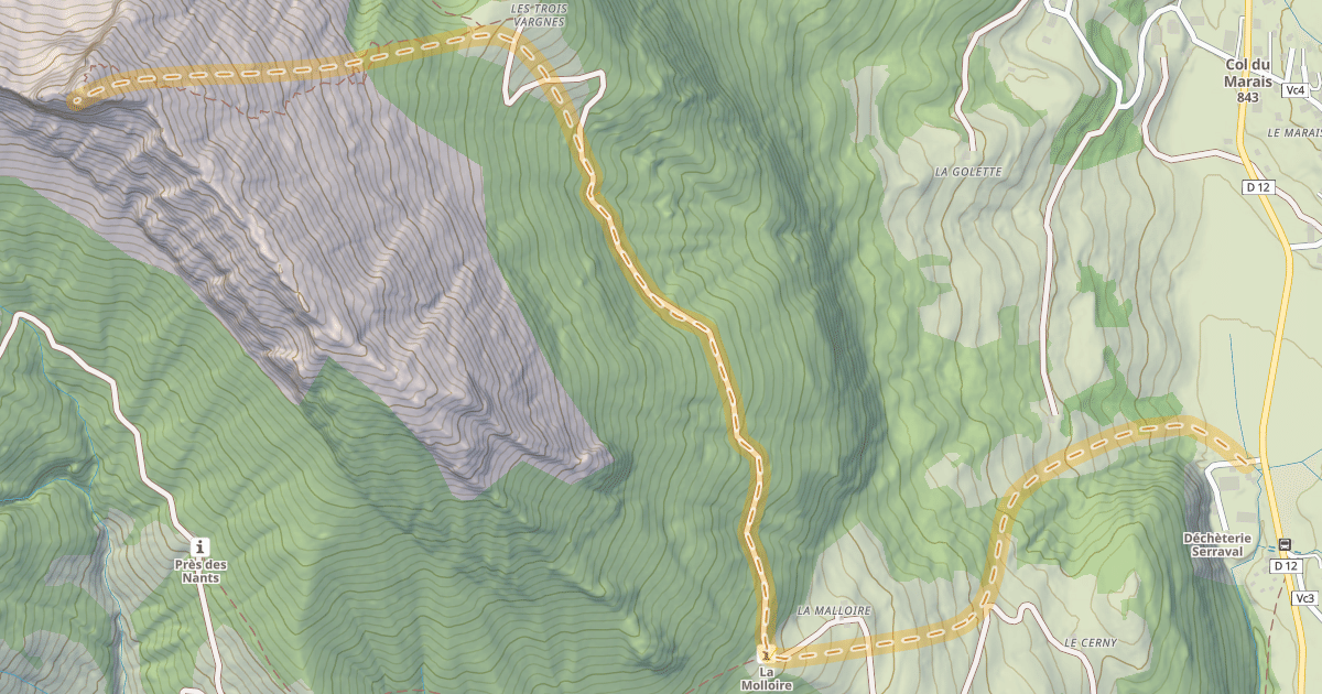 Map preview of L'Aiguille — Col du Marais