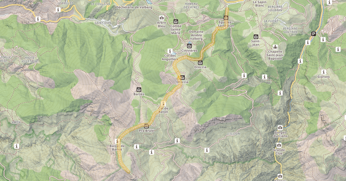 Map preview of Dôme de Barrot — Parking de la Rouya