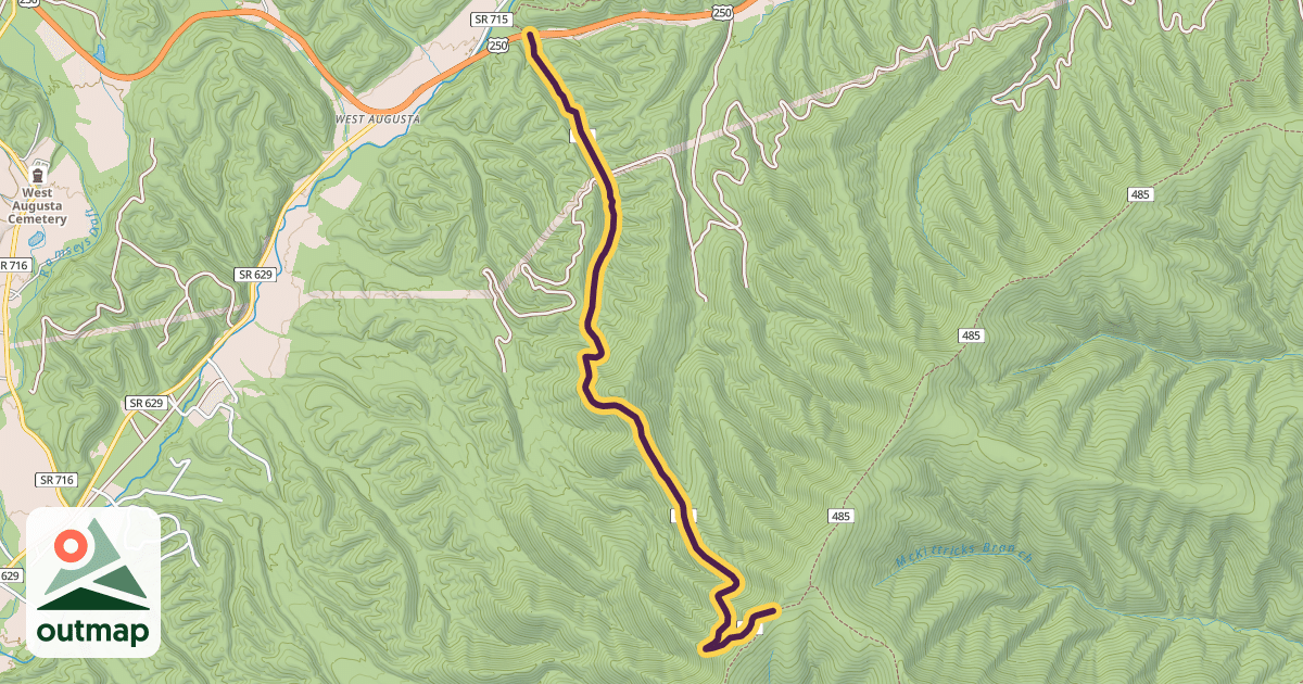 Map of Chimney Hollow Trail