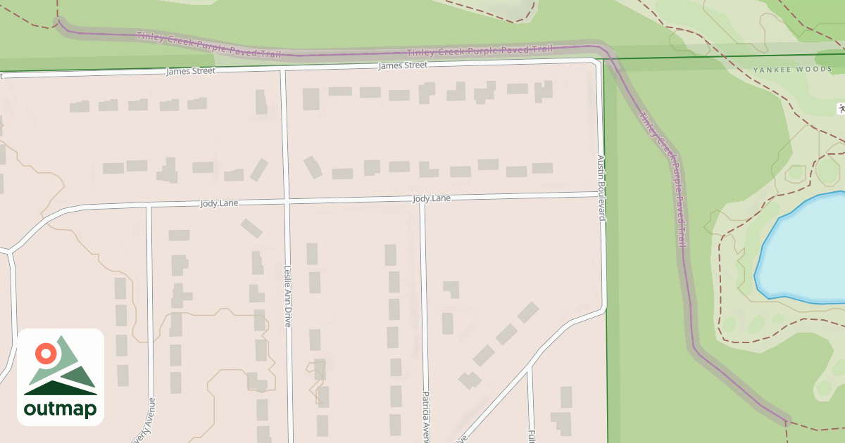 Map of Tinley Creek Purple Paved Trail