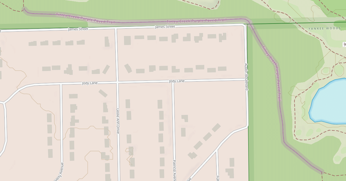 Map preview of Tinley Creek Purple Paved Trail