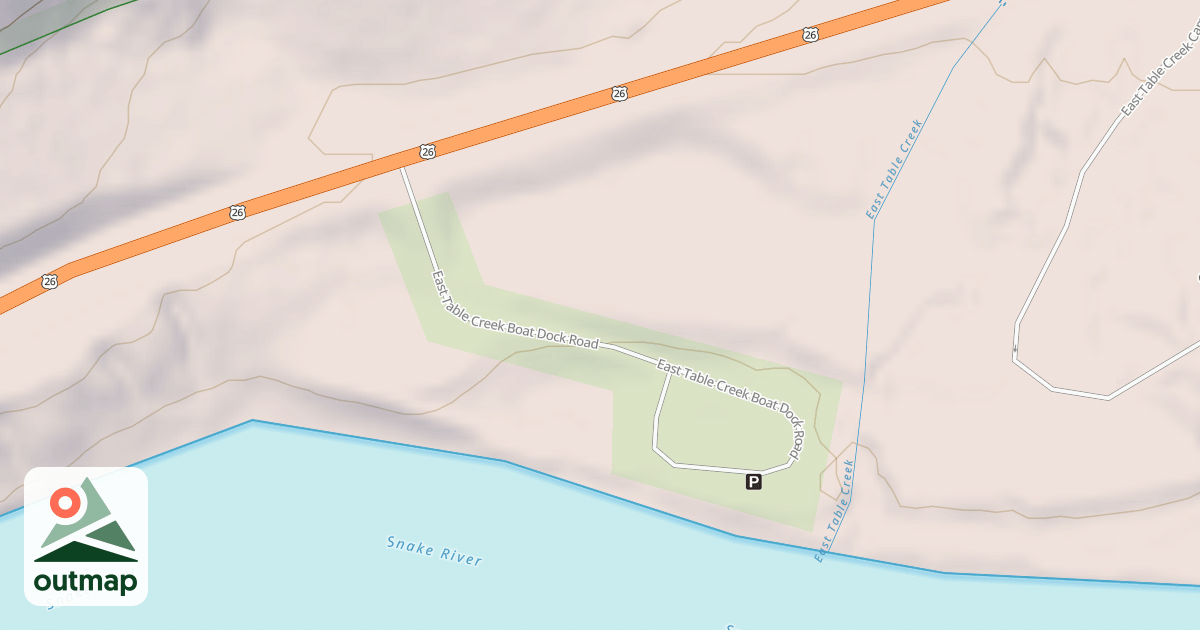 Map of EAST TABLE CREEK BOAT DOCK