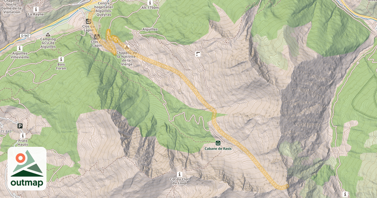 Map of Pic du Fond de Peynin — Aiguilles