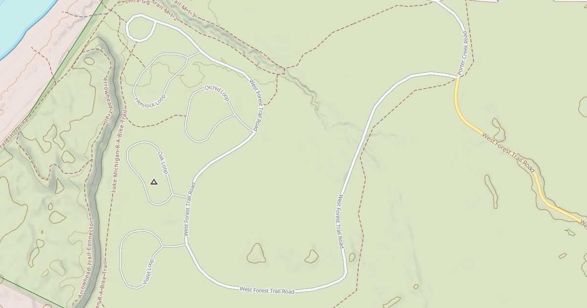 Map preview of LAKE MICHIGAN REC AREA CG