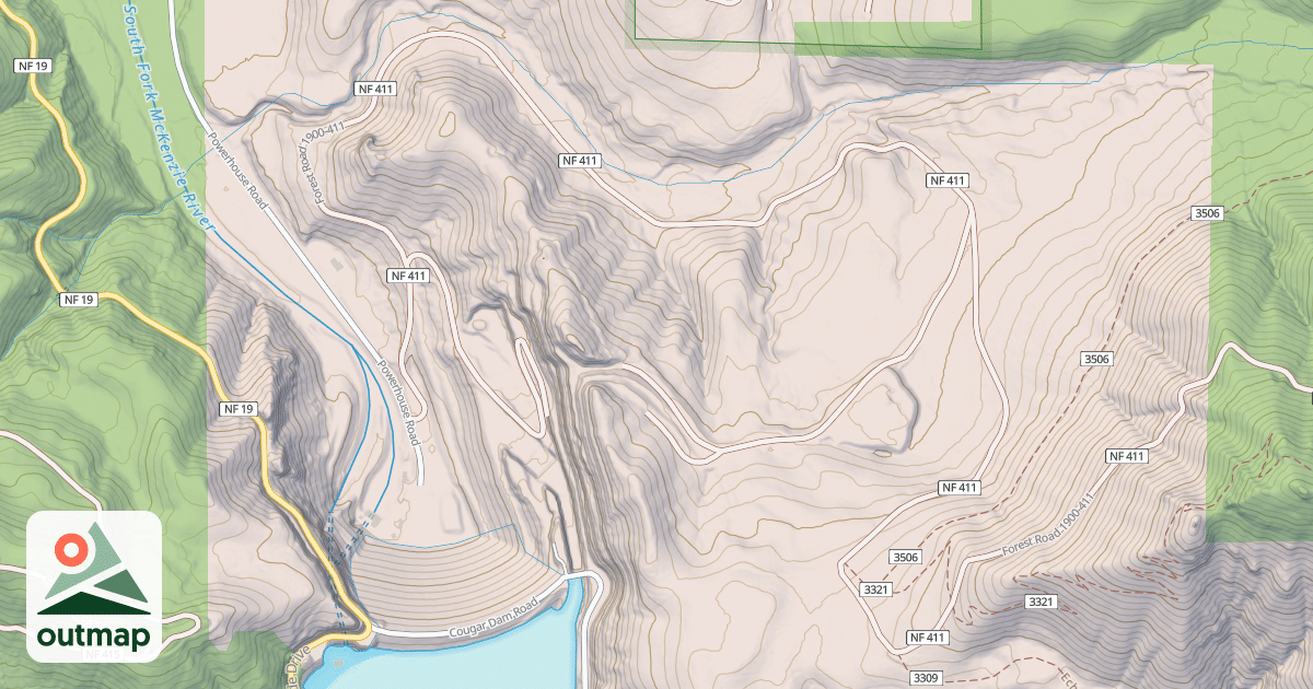 Map of COUGAR CR.