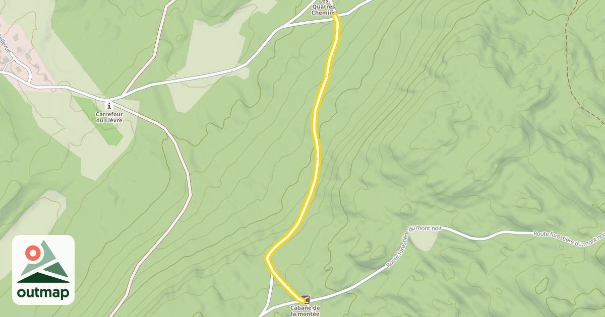 Map of Route Forestière du Gy Milan