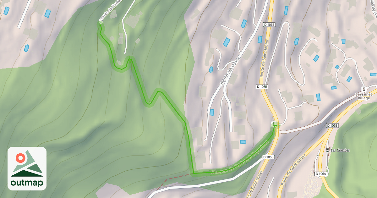 Map of Chemin de Pariset à Seyssinet