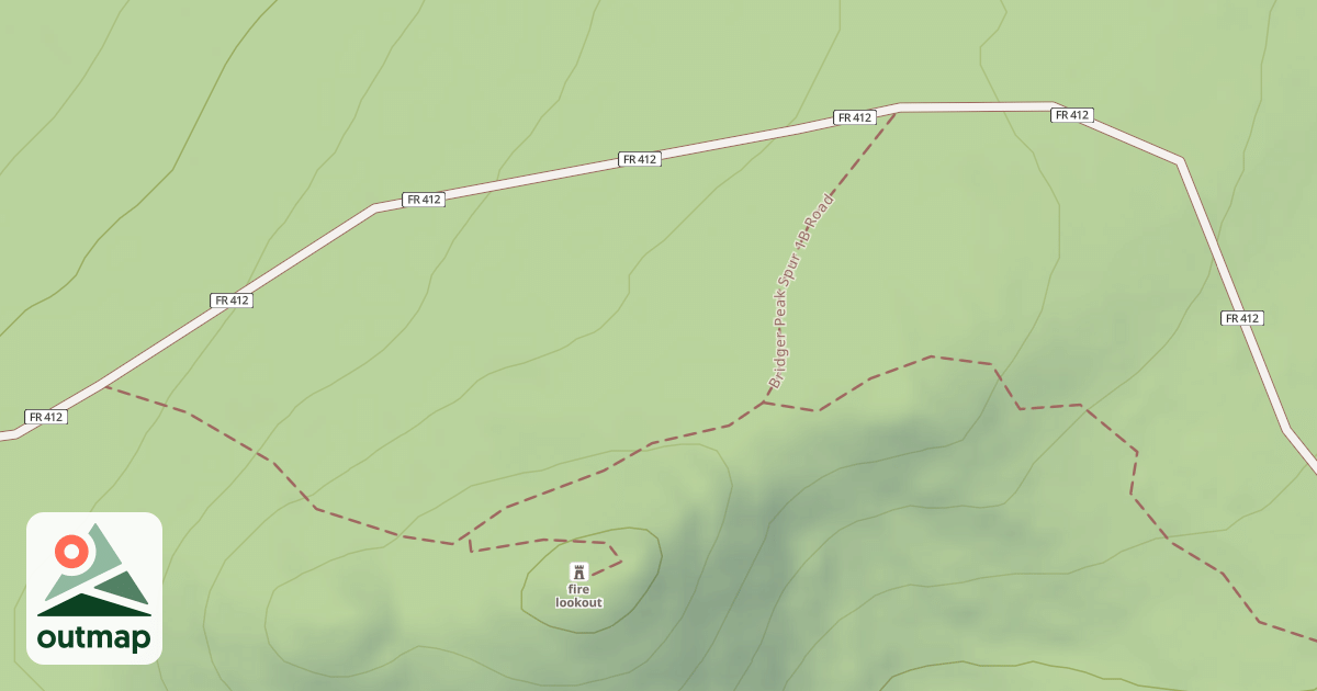 Map of BRIDGER PEAK SPUR 1B