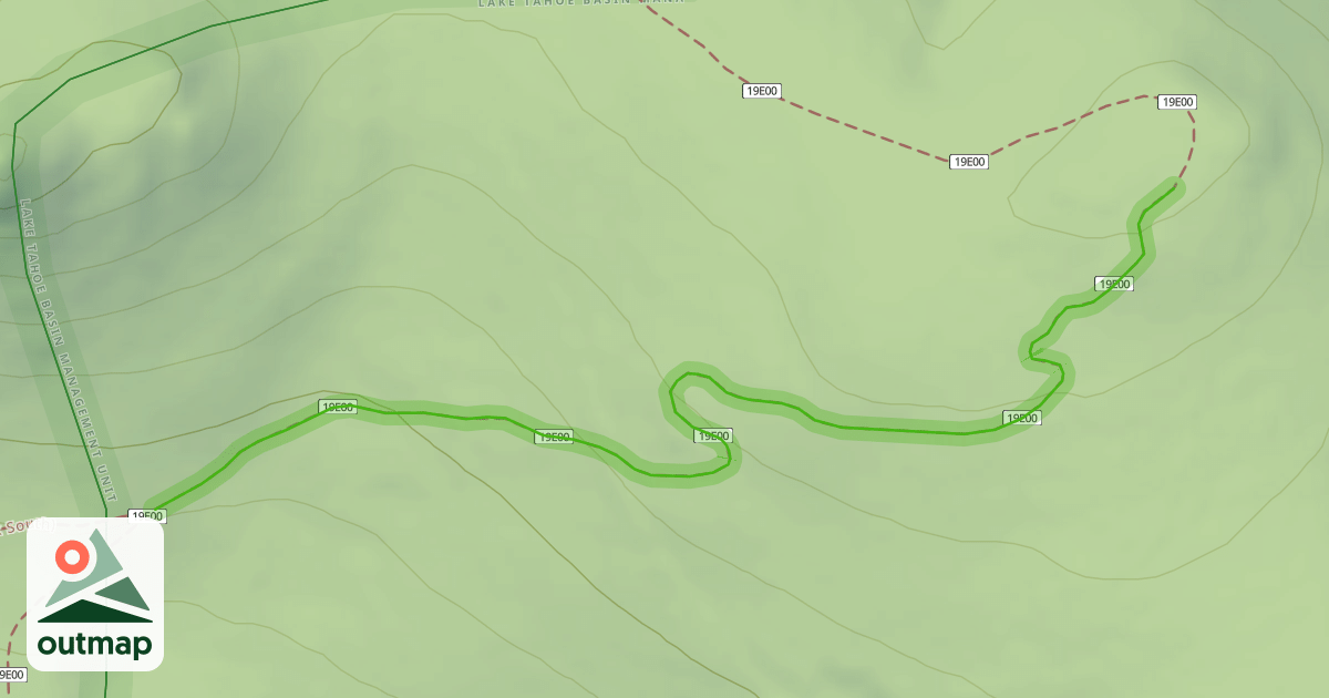 Map of Tahoe Rim Trail (Painted Rock South)