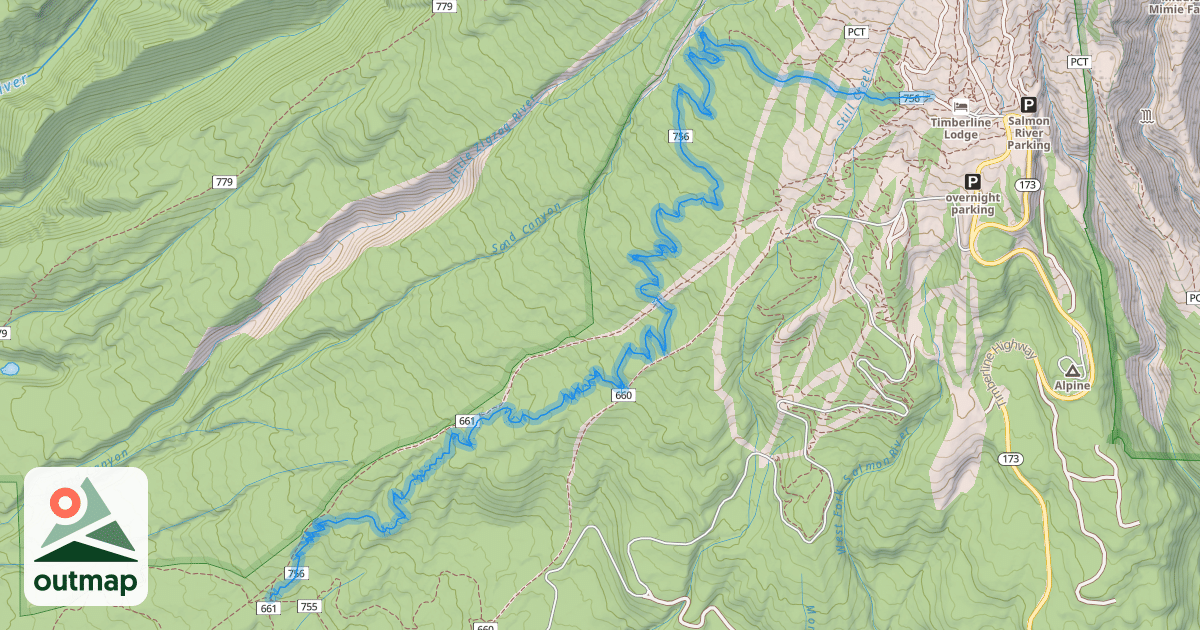 Map of Timberline To Town Trail #756