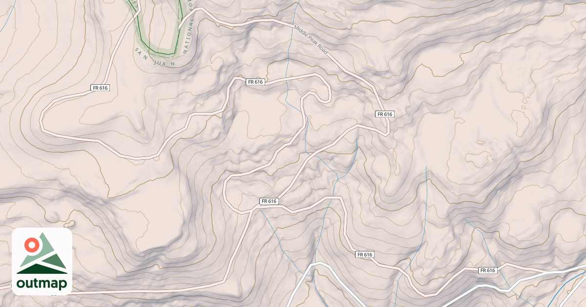 Map of MIDDLE PEAK