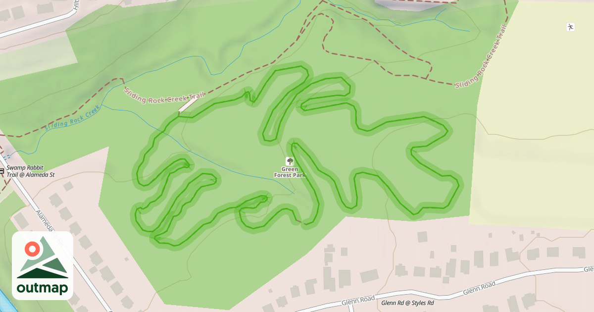 Map of Sliding Rock Creek Mountain Bike Trail