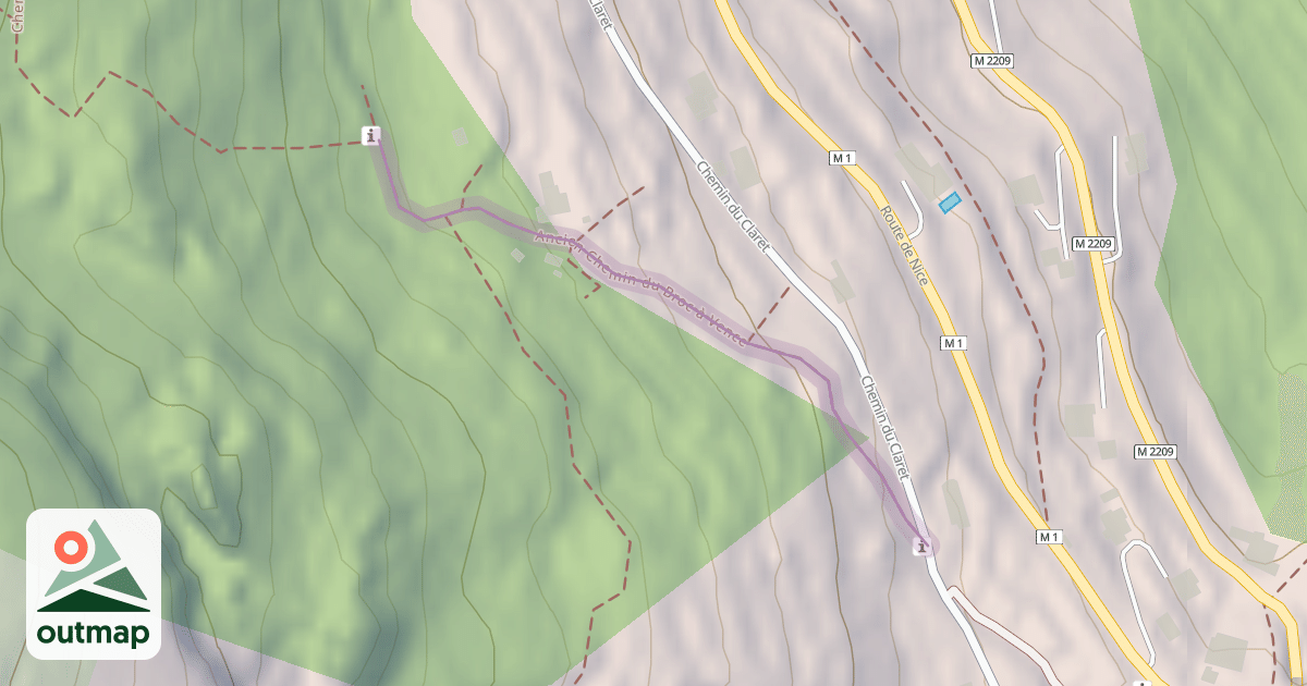 Map of Ancien Chemin du Broc à Vence