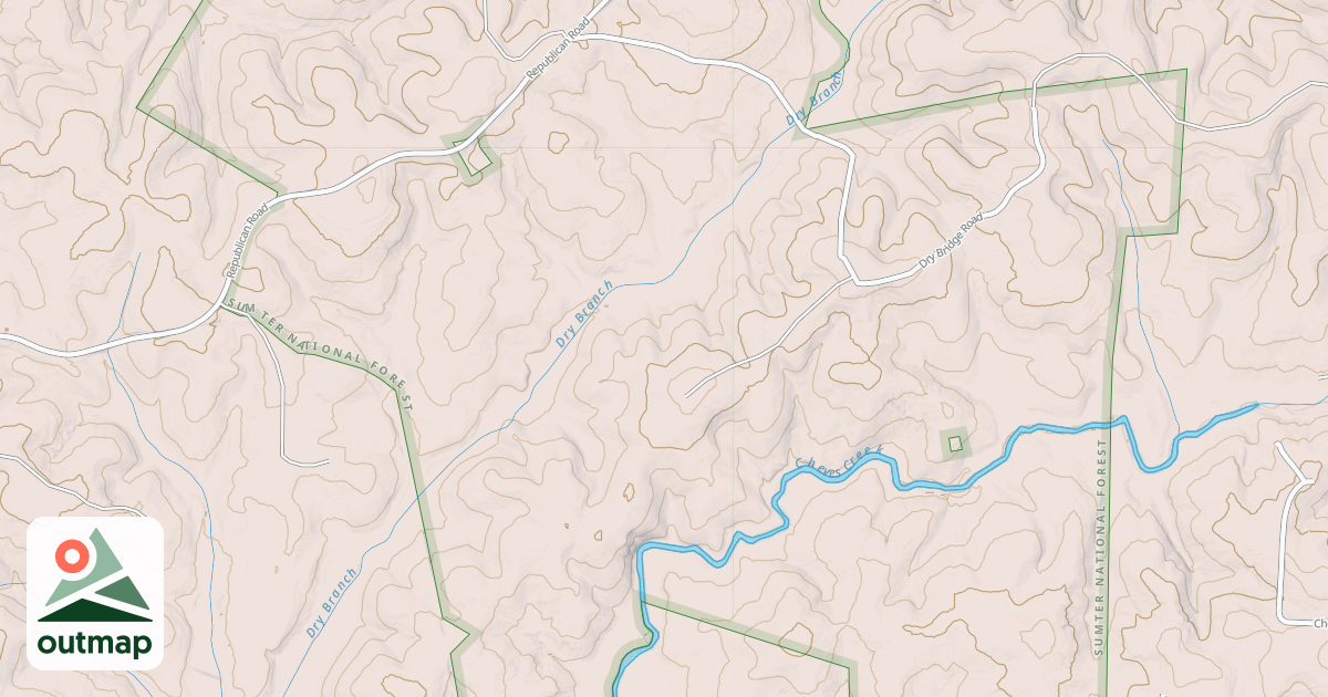 Map of DRY BRANCH