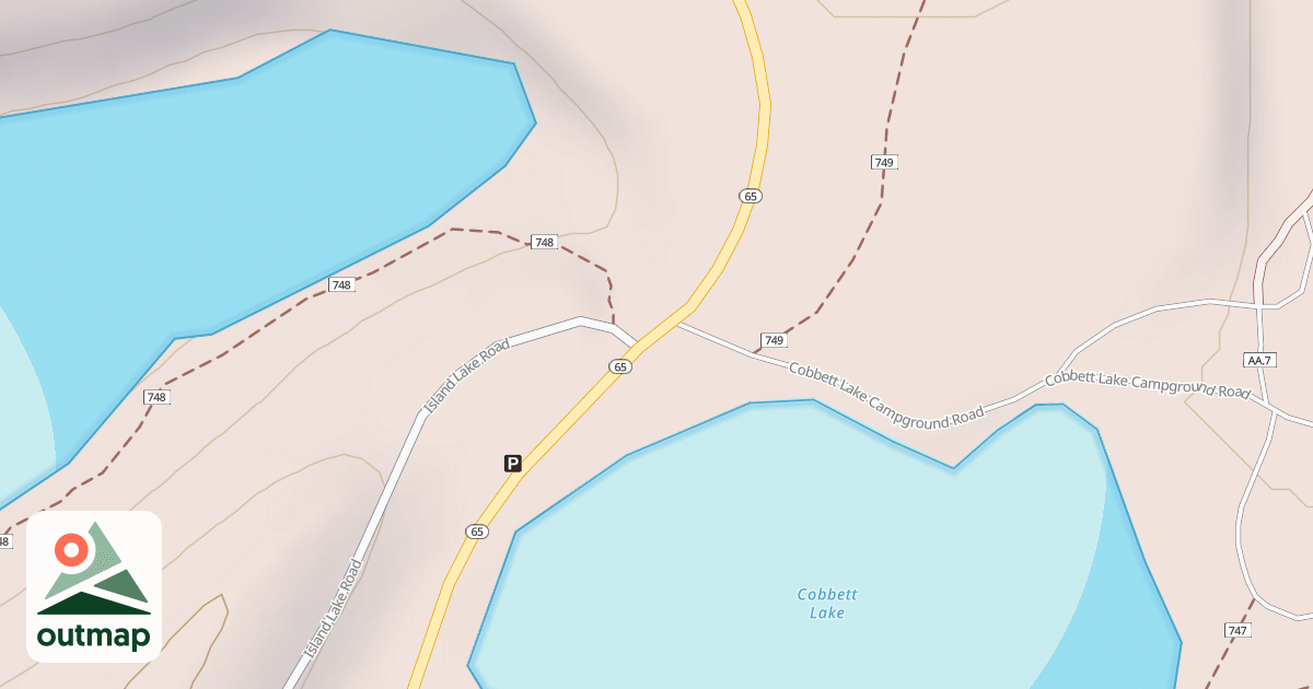 Map of COBBETT LAKE CG