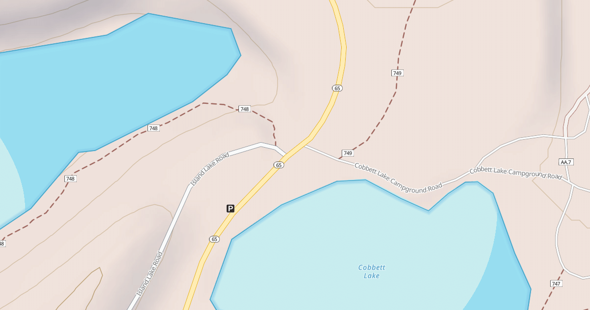 Map preview of COBBETT LAKE CG
