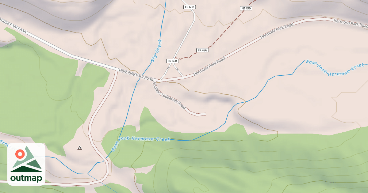 Map of HOOLEYS HIDEAWAY