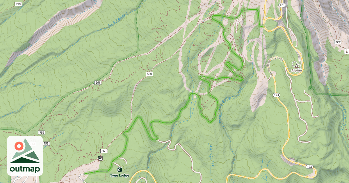 Map of Timberline West Leg Road