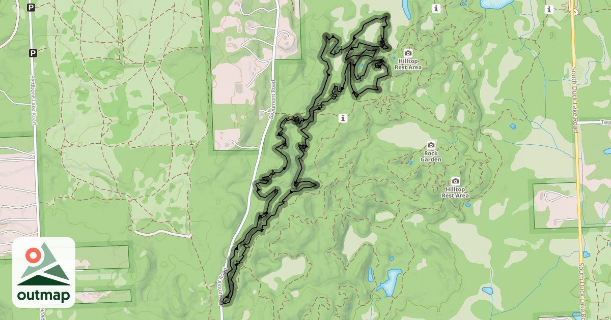 Map of Highland Mountain Bike Trails - D Loop