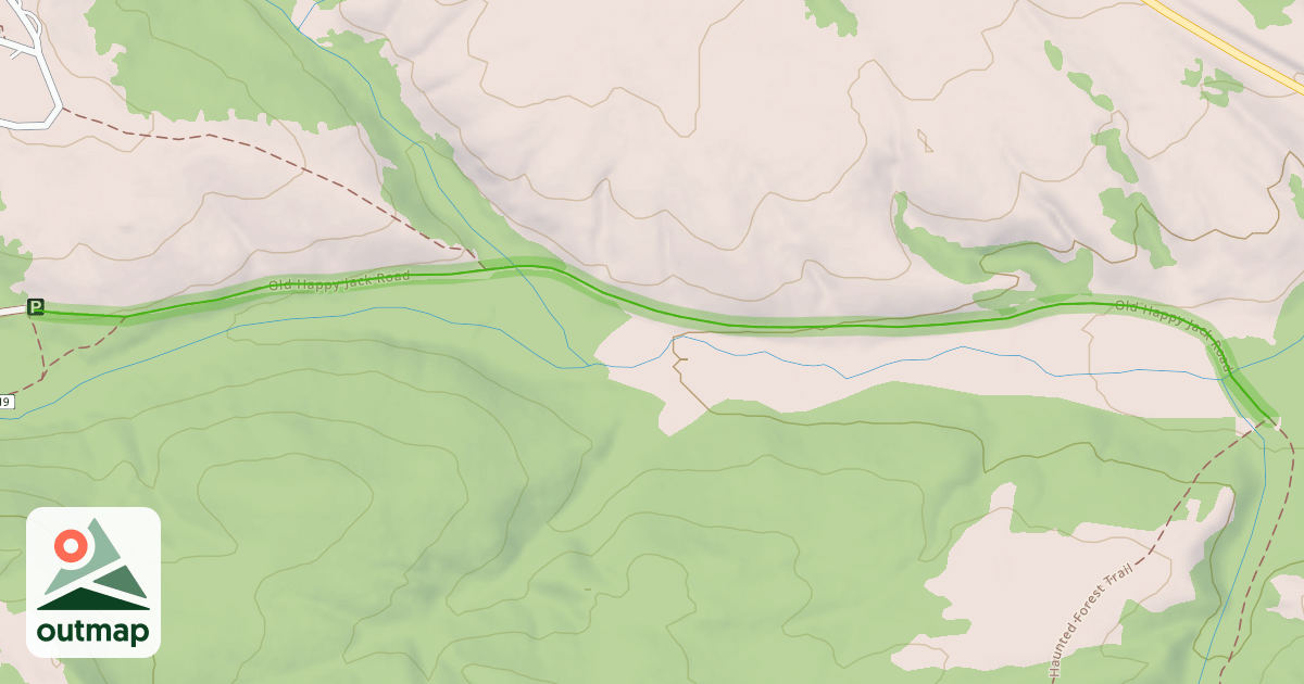 Map of Old Happy Jack Road