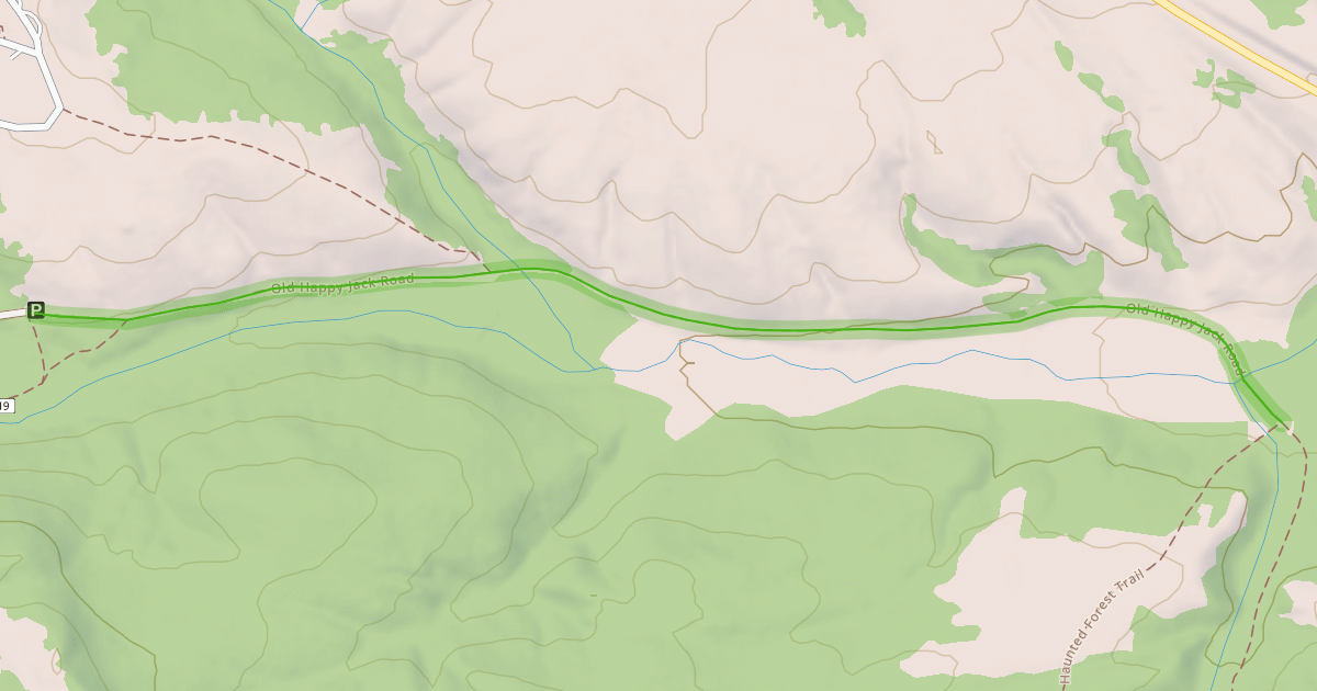 Map preview of Old Happy Jack Road