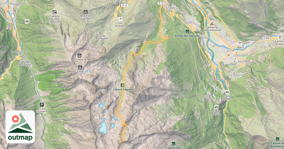 Map of Pourtère de l'Espagnol — Bernazau
