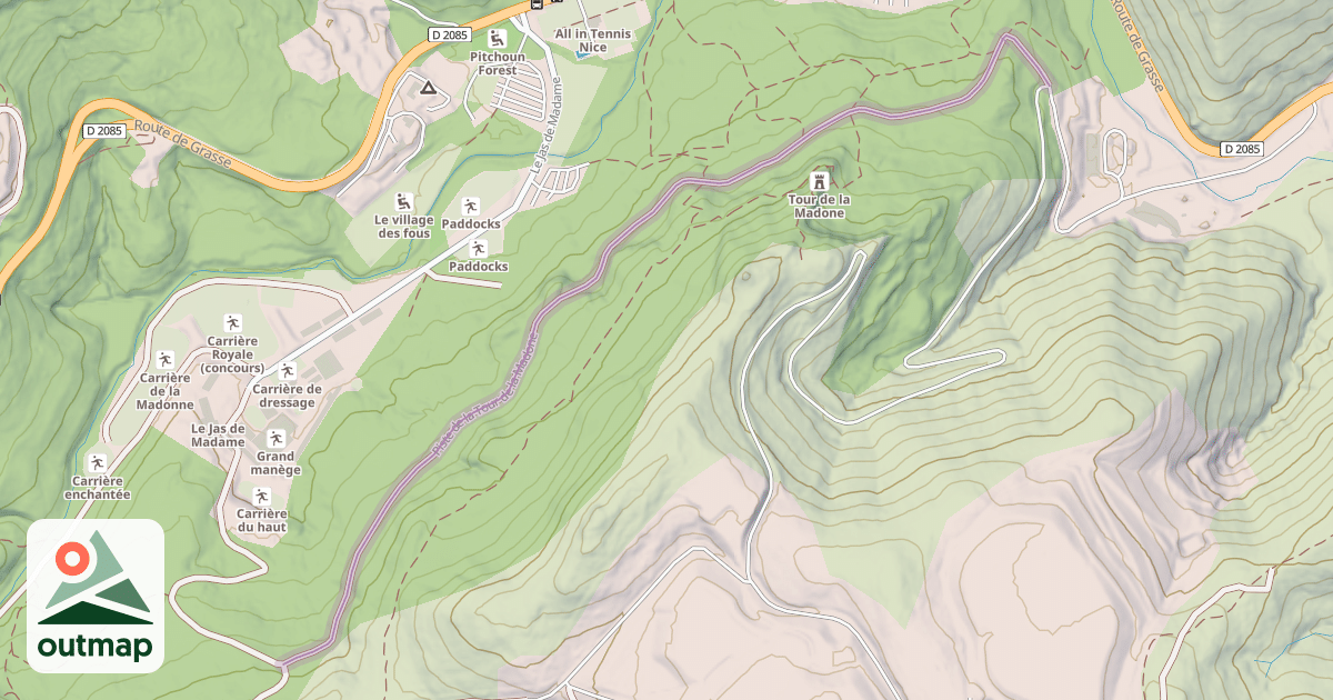 Map of Piste de la Tour de la Madone