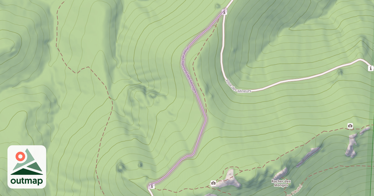Map of Piste du Raccord des Monges