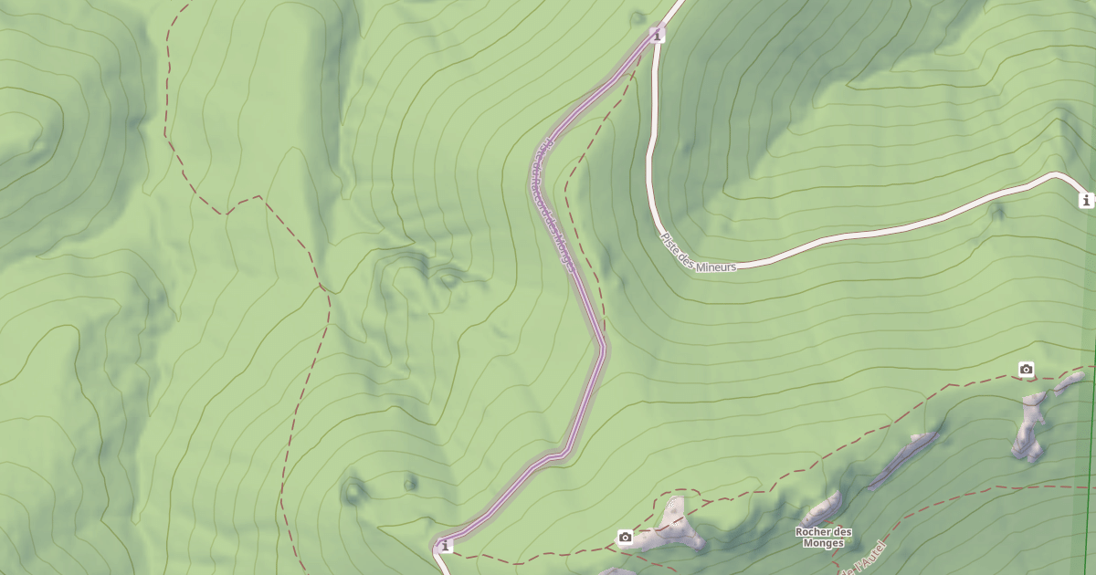 Map preview of Piste du Raccord des Monges